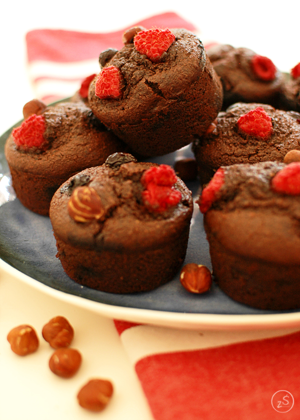 muffiny nutella z czekolada i orzechami laskowymi