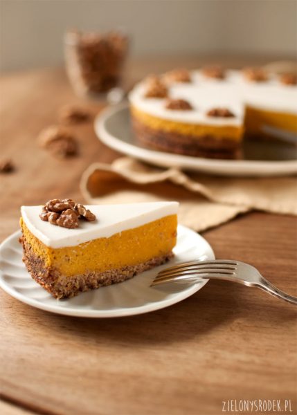 pumpkin pie, ciasto z dyni z imbirem, bez cukru, bez mąki.